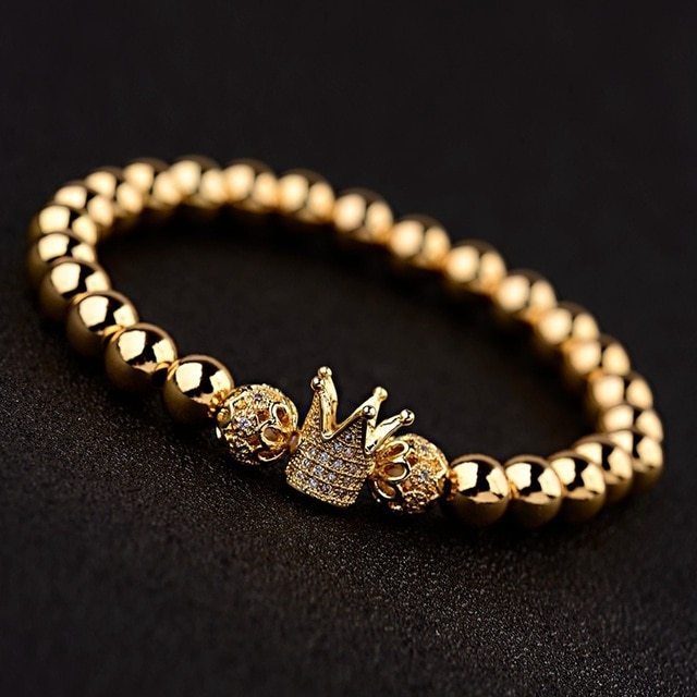 Copper bead elastic rope bracelet