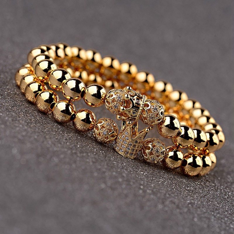 Copper bead elastic rope bracelet