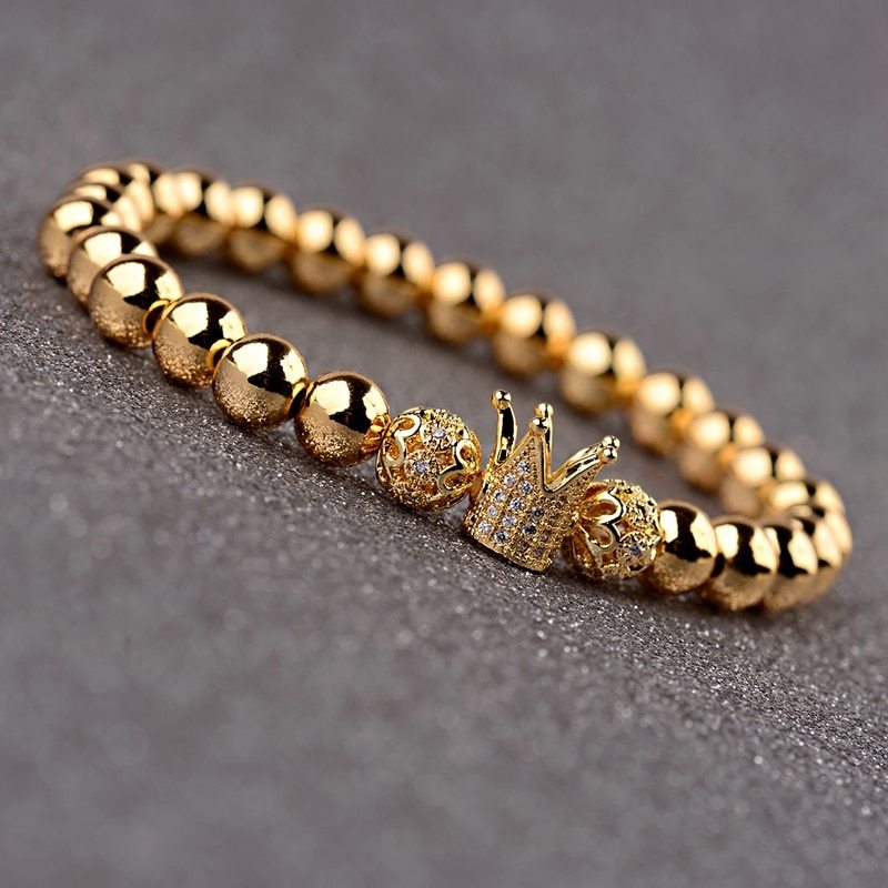 Copper bead elastic rope bracelet