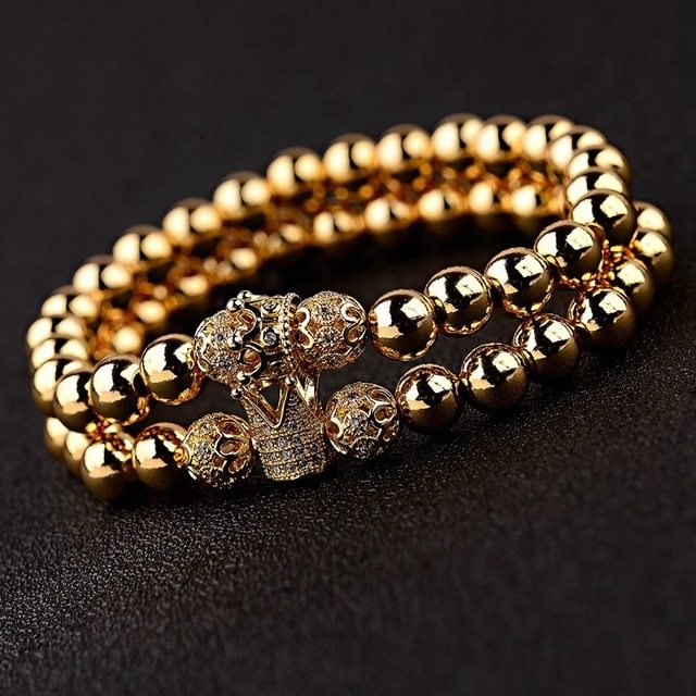 Copper bead elastic rope bracelet
