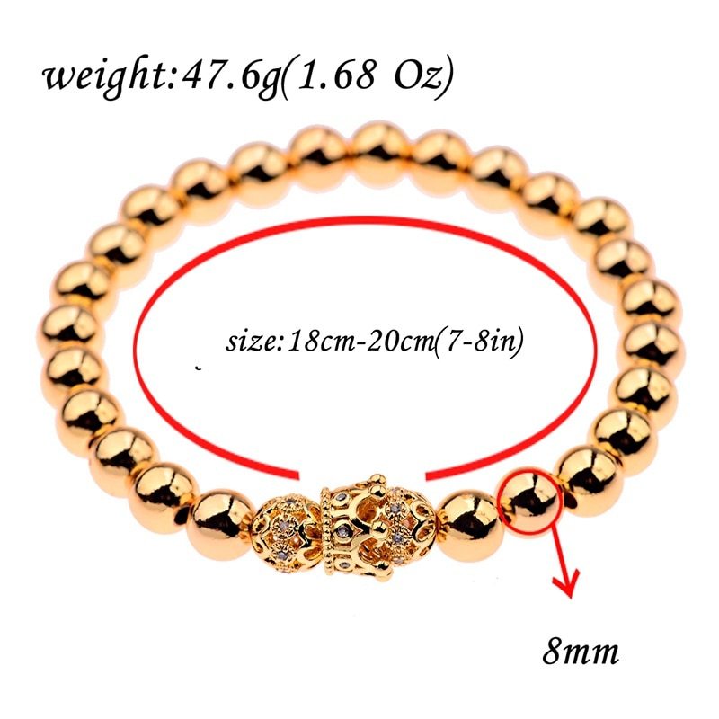 Copper bead elastic rope bracelet