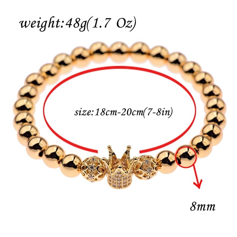 Copper bead elastic rope bracelet
